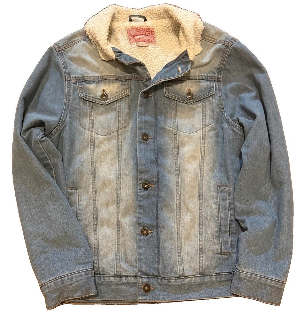Trademark Brooklyn Cloth Sherpa Lined Denim Jean Jacket Small Levi’s inspired